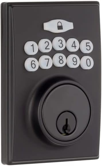 Front view of the Sure-Loc DK201-MD Electronic Deadbolt in Flat Black