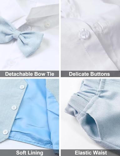 Image of A&J DESIGN 4pcs Baby & Toddler Suit, 12 Months - 5T, Shirt & Pants & Vest & Bow Tie