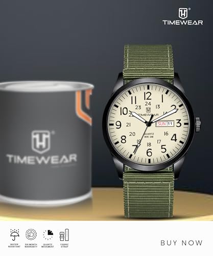 Image of TIMEWEAR Analog New Track Number Dial, Day Date Functioning, Nylon Fabric Strap Watch for Men