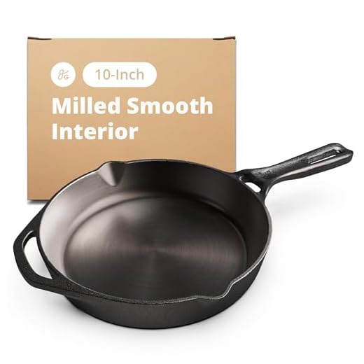 Greater Goods 10-Inch Cast Iron Skillet, Organically Pre-Seasoned, Heavy-Duty Pan for Frying, Baking, Grilling, Indoor and Outdoor Cooking