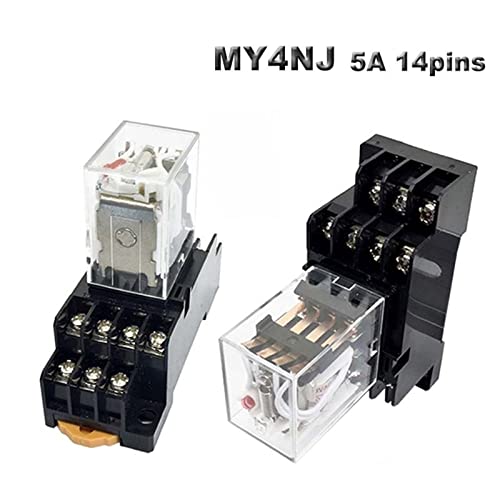 Relé LY2NJ de 8 pines DPDT con base de carril y testigo LED para cuadros de corriente 3