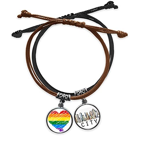 Bracelet cœur arc-en-ciel Sidi, cadeau idéal pour couple LGBT