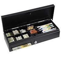 Flip Top Cash Register Drawer, with 8 Coins and 6 Bills for POS System Receipt Thermal Printer, with RJ11 12V/24V Interface