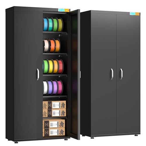 Large 3D Printer Filament Storage Cabinet with Dehumidifier | 110-Roll Dry Cabinet, 25% RH Humidity Control | Airtight & Sealed Filament Organizer for PLA, ABS, PETG, TPU, Nylon