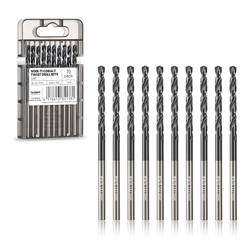 Image of toolant 9 /64 inch Cobalt Drill Bit Set(Pro) Titanium Aluminum Nitride Coated (TiAlN), 10-Piece Bulk
