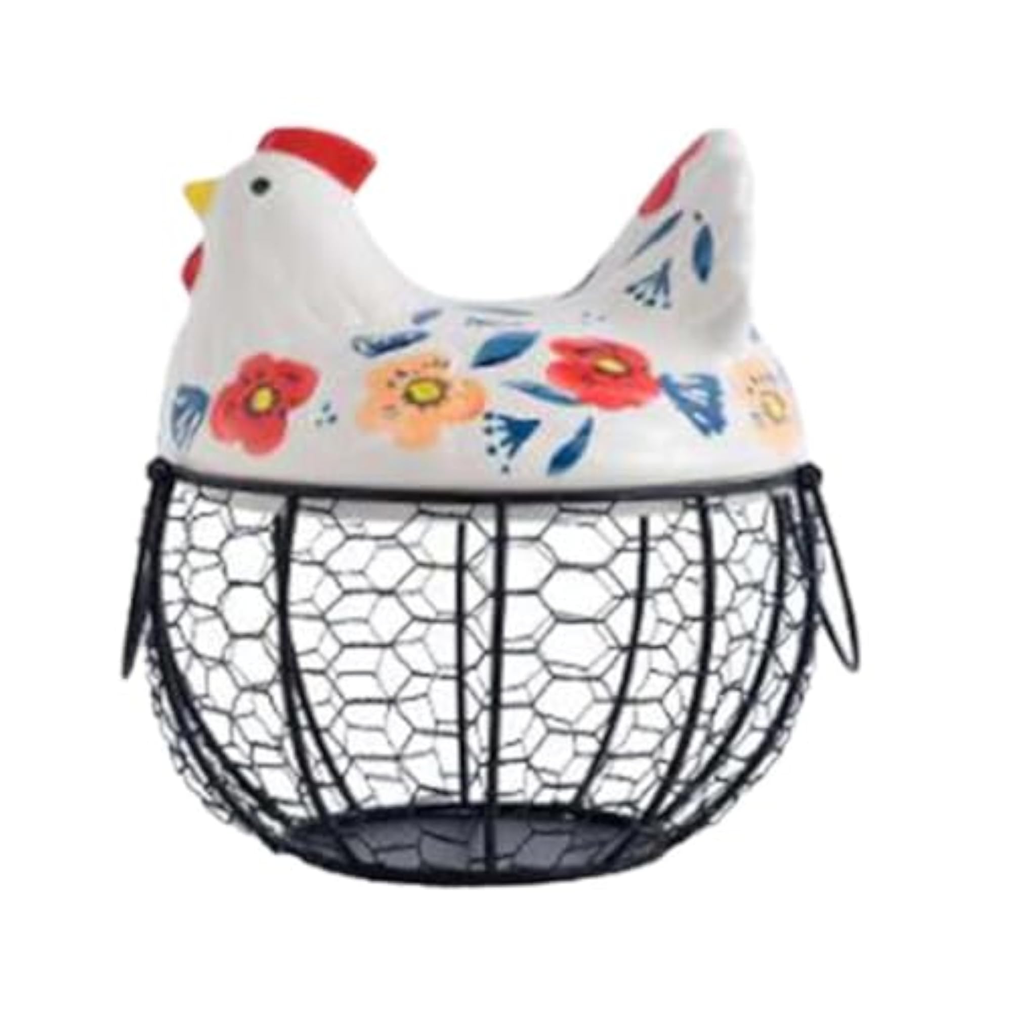 Chicken Egg Basket, Metal Storage Container for Kitchen
