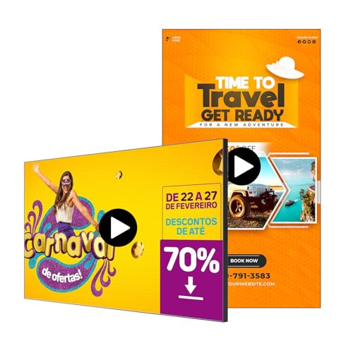 Canlarriz 23.6 Inch FHD 700nits Wall Mount Digital Signage Slim Fit Frameless Commercial Display LCD Monitor Advertising Screen 2-32GB Android 9.0