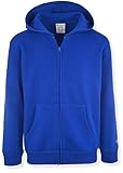 Champion Boys Zip Front Fleece Hoodie Sweatshirt for Kids, Blue Surf, Large