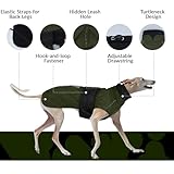 Wasserdichter Windhundmantel, Wasserdichter Winddichter Jacken für Windhund Rollkragenpullover Fleece Windhund Sweater Salukis warm Mantel