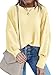 Nirovien Womens Crewneck Sweatshirt Oversized Side Slit Long Sleeve Shirts Slouchy Pullover Sweatshirts(Light Yellow,2XL)
