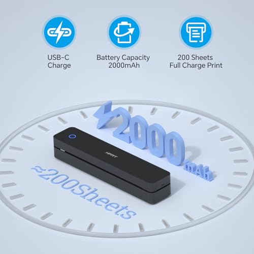 HPRT Impressoras portáteis sem fio para viagens, impressora térmica Bluetooth compatível com iOS, An