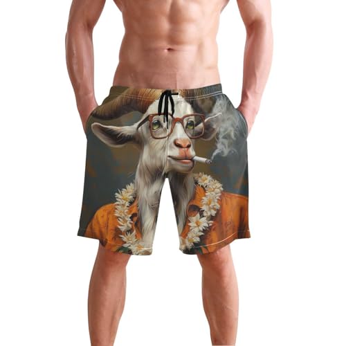 Mens Shorts with Pockets Quick Dry Sheep Mouth Open Board Short with Mesh Lining 4 Way Beach M2