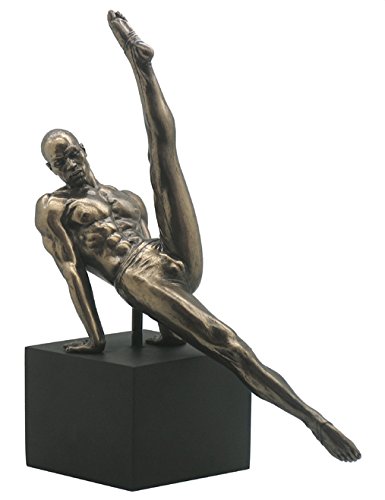 11.75 Inch Male Gymnast on Plinth - Flare Cold Cast Bronze Figurine