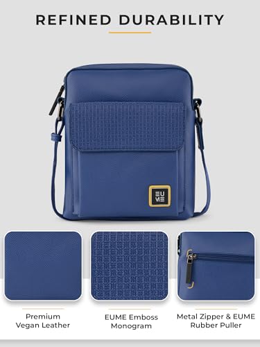 Image of EUME Packsy Sling Bag for Men & Women | Vegan Leather Crossbody Travel Bag | Magnetic Easy Access Pockets | Lightweight 3L Daily Use Bag