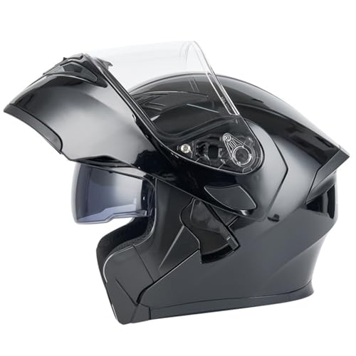 Casco De Moto Modular Casco De Moto Modulares Integrado Casco Flip Up Integrales con Doble Visera Casco Abatible Motocross Homologado ECEDOT para Hombres Y Mujeres Adultos G,M:57-58CM