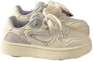 GVSPEFE Non-Slip Thick baseplate Shoes for Women, Thick Rope lace-up Versatile Casual Little White Shoes