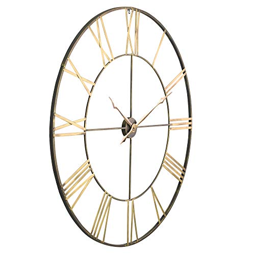 Aspire Bedford Round Metal Wall Clock, Golden Graphite #TOP2