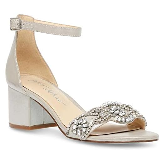 Betsey Johnson Blue Women's SB-Mel Heeled Sandal, Silver, 8 M US