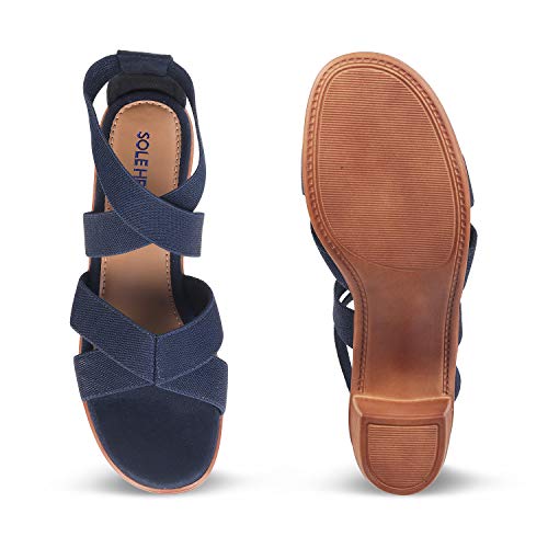 Image of SOLE HEAD Navy Heels Women Sandal