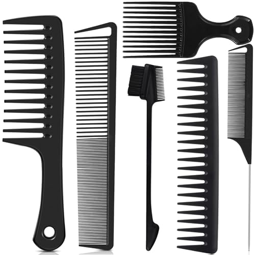 Set profesional de 6 peines de plástico negro miniatura 1
