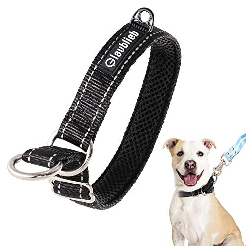 Hundehalsband Nylon Reflektierend Durable Hundehalsbänder mit Weichen Netzkissen für Welpen Mittel Große Hunde (L) Cover