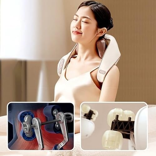 Massageador Shiatsu Goletsure para Pescoço e Ombros com Calor – Alívio Instantâneo de Tensões Muscul