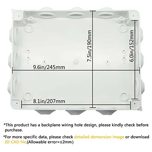 Lemotech Junction Box, Abs Plastic Ip65 Waterproof And Dustproof, Universal Electrical Enclosure, Outdoor And Indoor Project Box 10 X 7.9 X 3.1 Inch (255 X 200 X 80 Mm) #TOP2