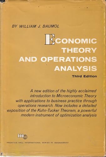 Economic theory and operations analysis (Prenti... 0132271575 Book Cover