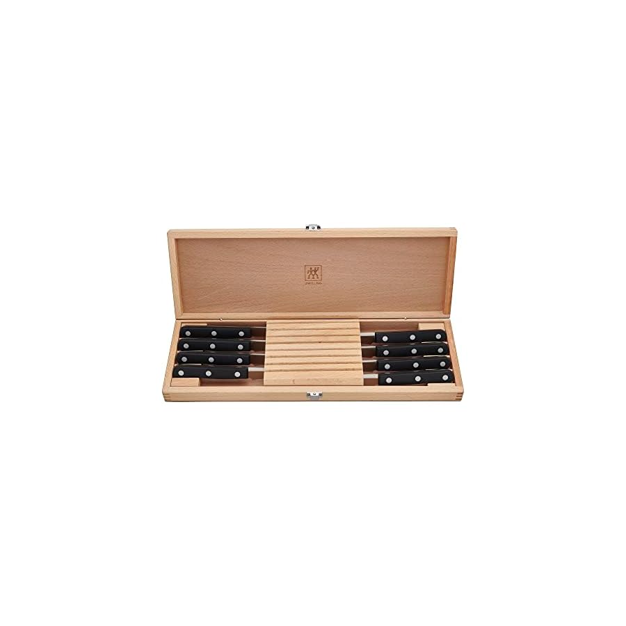 Zwilling J.A. Henckels Twin Gourmet 8-Piece Steak Knife Set with Box, Black