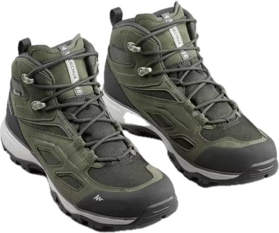 Image of Men Waterproof Hiking Shoes MH100 Khaki