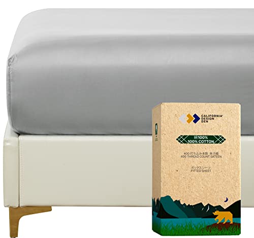 高級ボックスシーツシングル 最も柔らかい400スレッドカウント綿100%高密度生地 自然に通気性とクールなマットレスカバー 伸縮性のあるフィット感のあるベッドシーツ洗濯機で洗えます