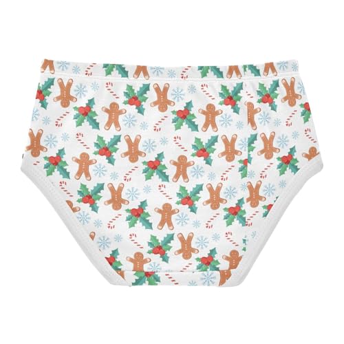 Christmas Gingerbread Cookies Girls' Underwear Cotton Winter Snowflakes Girls Briefs Soft Toddlers Underwear 5T2