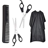 MOULLY Kit de 4 Tijeras Peluquería Profesional, Tijeras Peluqueria Kit, Tijeras de Acero Inoxidable, Tijeras de Corte del Cabello Profesionales para Peluquerías y Hogares