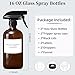 Bastelica Amber Glass Spray Bottles 16 oz - Refillable Empty Spray Bottles for Cleaning, Essential Oils, Plants, Hair Mister - 2 Pack