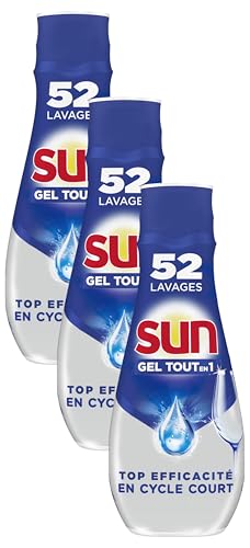 Sun Gel Lave-Vaisselle Tout En 1 Expert Plus 900ml - 52 Lavages (Lot de 3)