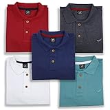 Kit 5 Camisa Polo Envoy Tecido Piquet Básica Masculina (G, BRANCA-CHUMBO-MARINHO-VERMELHO-VERDE)