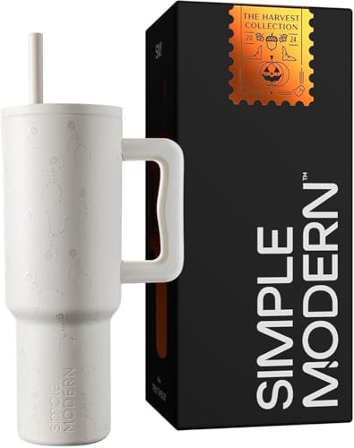 Image of Simple Modern 40 oz Tumbler with Handle and Straw Lid | Halloween Insulated Reusable Stainless Steel Water Bottle Travel Mug Cupholder Use | Gifts for Women Men | Trek Collection | Dancing Skeletons