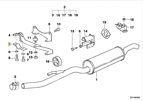 Soporte de escape BMW 1728408 original para modelos E36 y E34 3