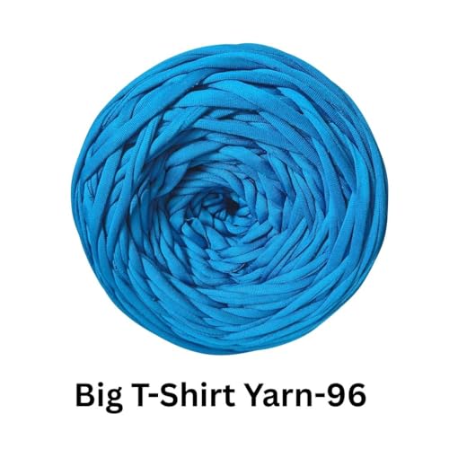 Image of VCR Classic Blue Big T-Shirt Yarn, 100 Meters Length, Recycled & Fashionable Craft Yarn, Pack of 1, Suitable for Crochet, Knitting & DIY Bags, Baskets, Cushions & Home Decor Projects