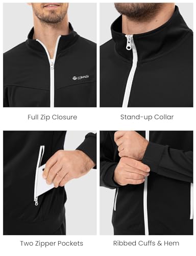 Image of Rdruko Men's Athletic Casual Tracksuit 2 Piece Full Zip Jacket Sweatsuit Outfit Jogger Fleece Set