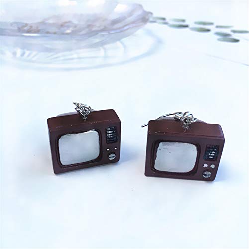 BCDZZ Rétro Appareil ménager drôle Simulation TV Honograph Radio téléphone Portable Pendentif Crochet Boucles d'oreilles déclaration Femmes Hommes Bijoux élégants,Style 1 Cover