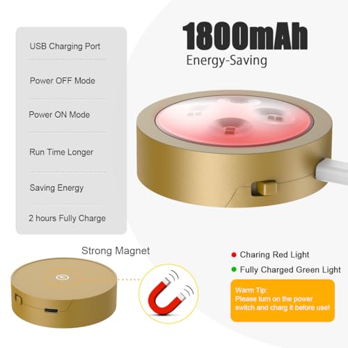 Luzes de arte de parede recarregáveis operadas por bateria, luz de pintura magnética sem fio com con