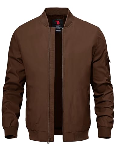 Image of TBMPOY Men's Windproof Bomber Jackets Lightweight Track Jackets Windbreaker Outdoor Golf Fashion Coat