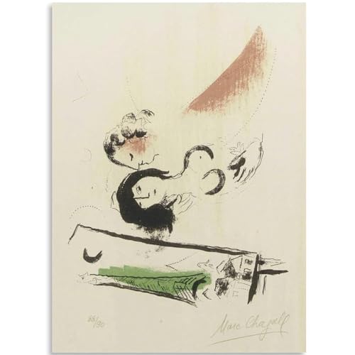 有名なマルク・シャガールのポスターロマンチックな愛のキャンバスの壁の芸術現代マルク・シャガールの絵画マルク・シャガールは家の装飾のための版画の画像40x50cmフレームなし