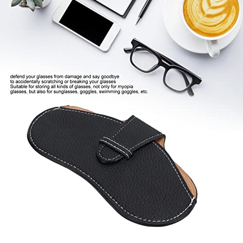 Image of Leather Sunglasses Case, Portable Soft Leather Sunglasses Bag, Flexible Sunglasses Pouch Slim Case for Men and Women(black)