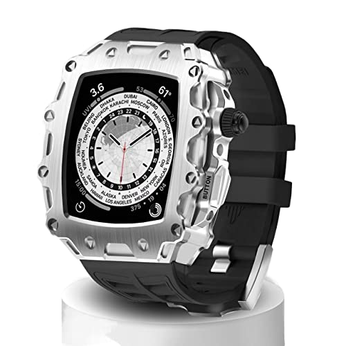 Kit de modification Apple Watch 44mm antichoc en métal avec bracelet intégré