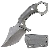 Ccanku C1299 Fixed Blade Knife,D2 Steel G10 Handle Outdoor Claw Teeth Knife for Camping, Hiking, Fishing with kydex Sheath(Black) …