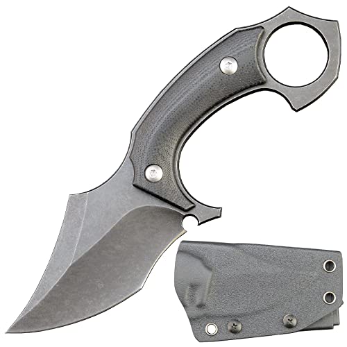 Ccanku C1299 Fixed Blade Knife,D2 Steel G10 Handle Outdoor Claw Teeth Knife For Camping, Hiking, Fishing With Kydex Sheath(Black) … #TOP14