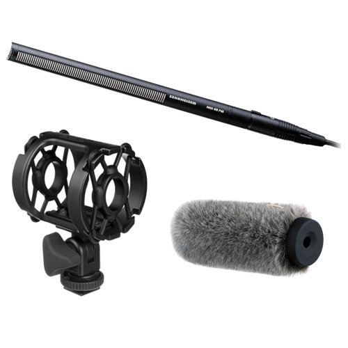 Sennheiser MKH 416-P48 Short Shotgun Interference Tube Mic & Fur Windshield Deluxe Kit