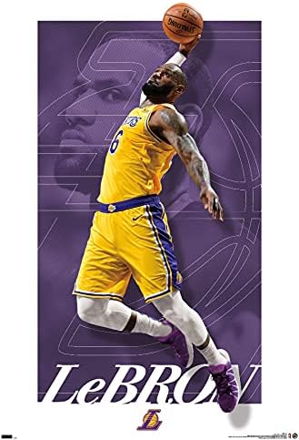 Trends International NBA Los Angeles Lakers-Lebron James 21 Wall Poster, 22.375″ x 34″, Unframed Version